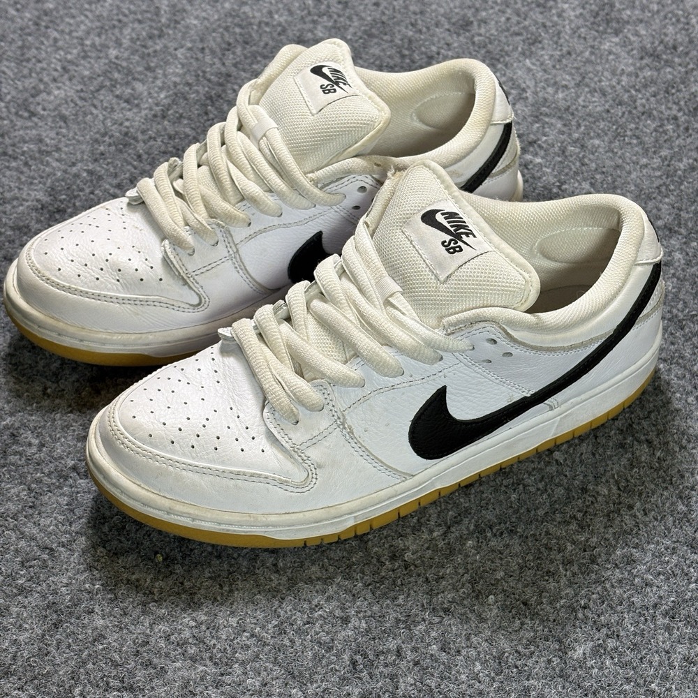 Nike SB Dunk Low Pro Sneakers White Gum Mens Size 7.5 Shoe CD2563-101